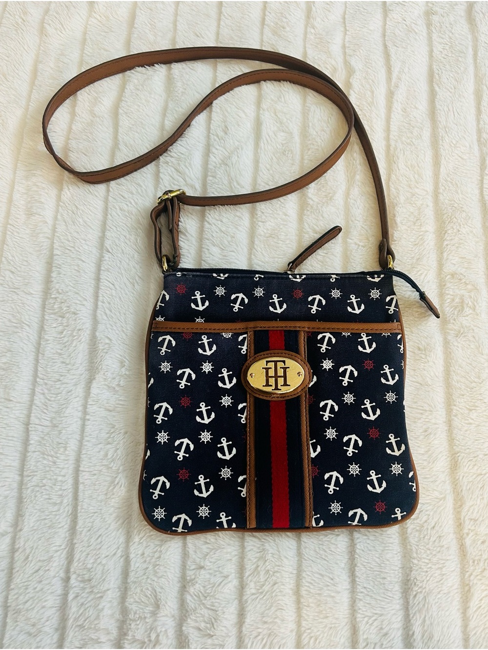 Tommy Hilfiger Crossbody Bag Nautical Navy Anchors